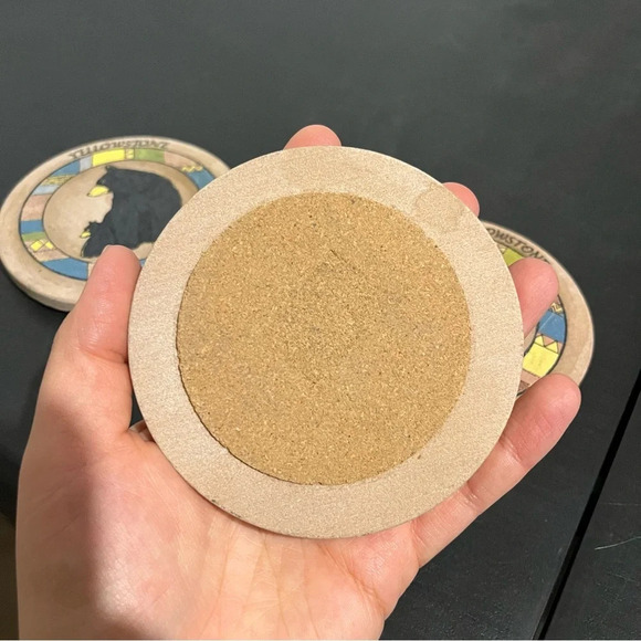 Vintage Yellowstone National Part Souvenir Coasters Set 3 Pinecone Moose Bear - Picture 6 of 8